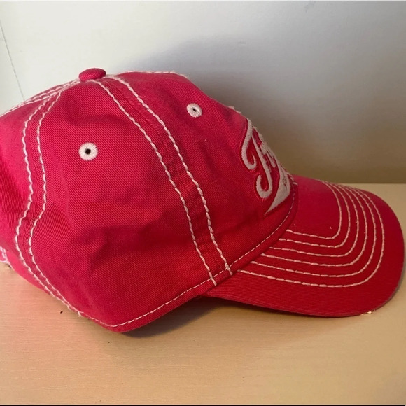 Woman’s Tractor Supply‎ Adjustable Hat Pink with White Stiching - Picture 4 of 7